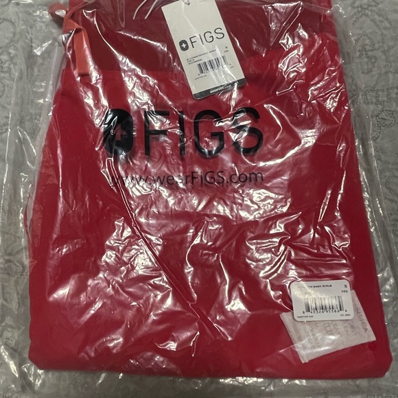 Figs Red Catarina one pocket scrub top XS AND Livingston basic scrub pants S - Picture 4 of 4